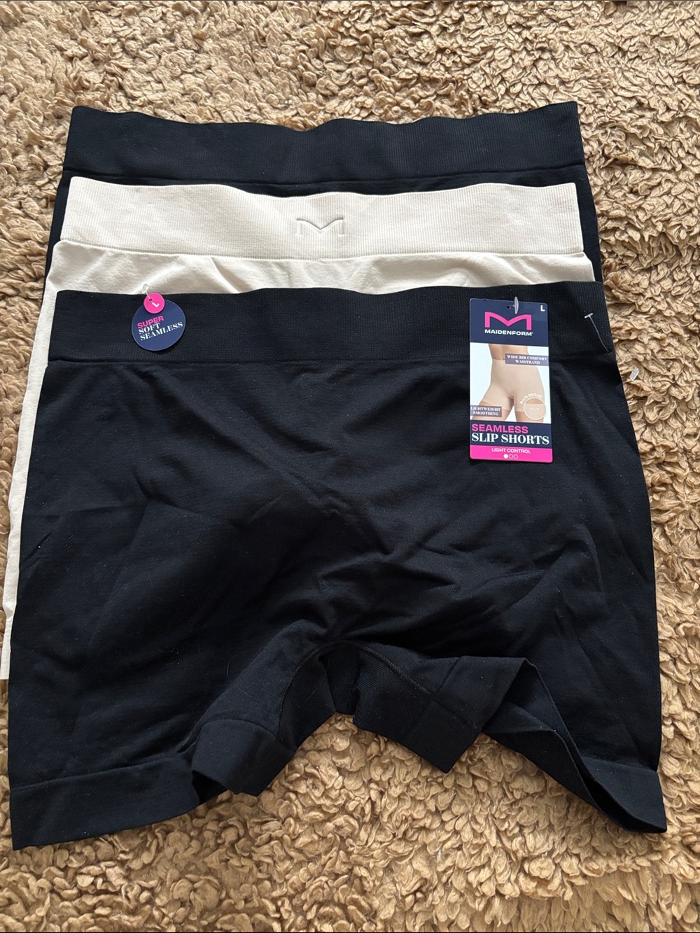 Maidenform Seamless Slip Shorts - 3 Pair, Size L